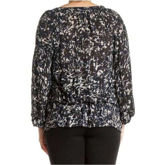 JOIE Black Gray Bohemian Silk Flowy Blouse size Medium - Picture 11 of 16